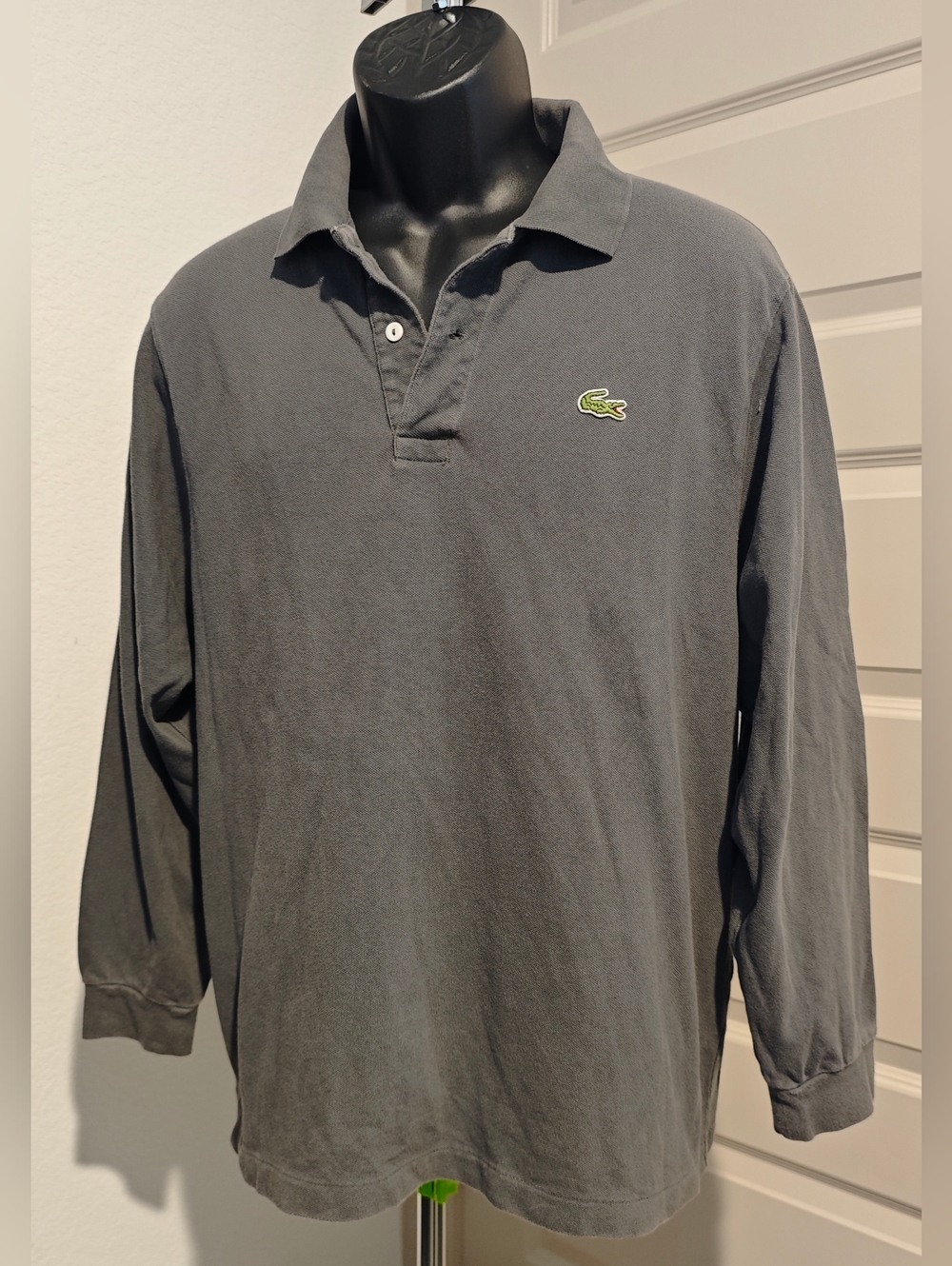 Lacoste Long Sleeve Gray Polo Shirts Men's Size 7